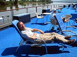 Geoff relaxing (with Patsie Betts in the background)