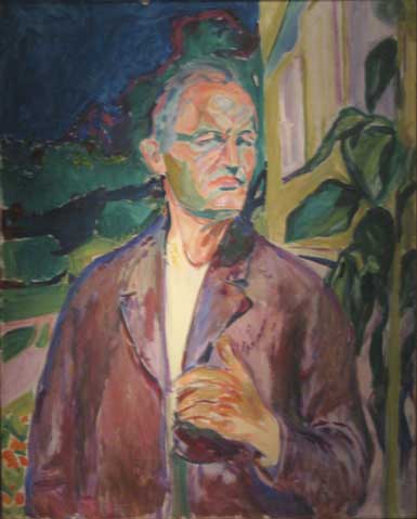 Edvard Munch: Self-portrait in Front of the House Wall (1926)