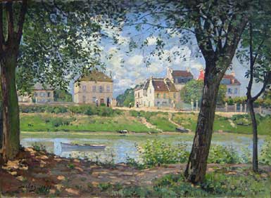 Alfred Sisley (1839-1899): Village On The Banks Of The Seine Villeneuve La Garenne (1872)