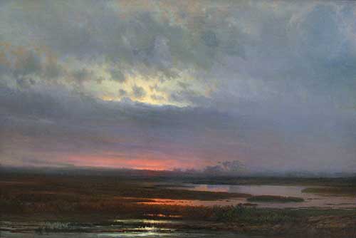 Aleksei Savrasov (1830 - 1897): Sunset over a Marsh (1871)