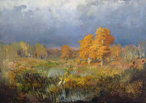 Fyodor Vasilyev (1850 - 1873): Marsh in a Forest, Autumn (1872/3)