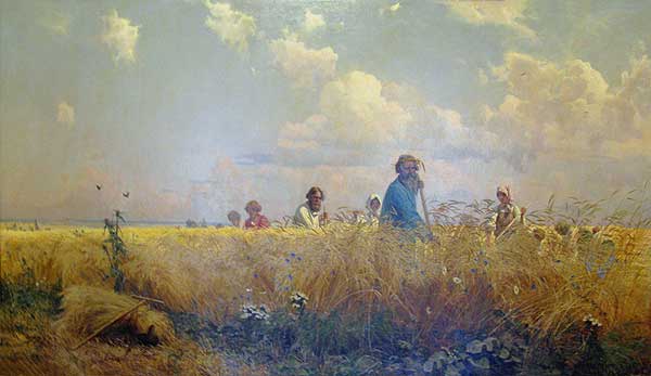 Grigory Myasoyedov (1834 - 1911): Harvest Time (Scythers) (1887)