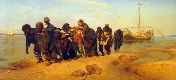 Ilya Repin (1844 - 1930): Barge Haulers on the Volga (1870)